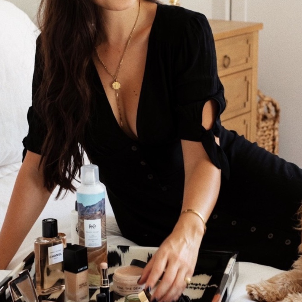 Black arm tie dress
